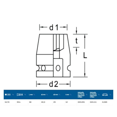 Soquete GTX de impacto E18 Encaixe 1/2