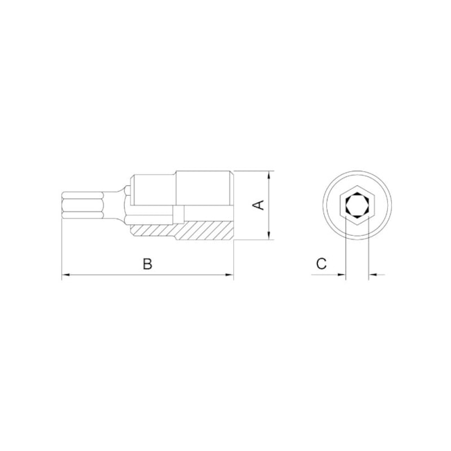 Soquete Hexagonal 10mm com Encaixe 1/2