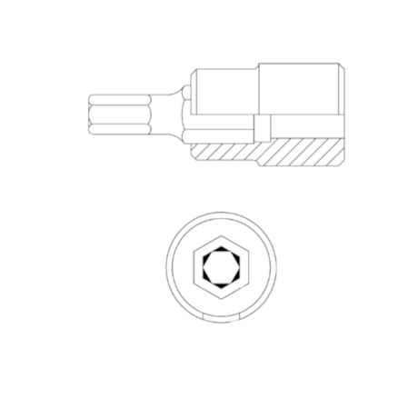 Soquete Hexagonal 6.0 mm com Encaixe 1/2