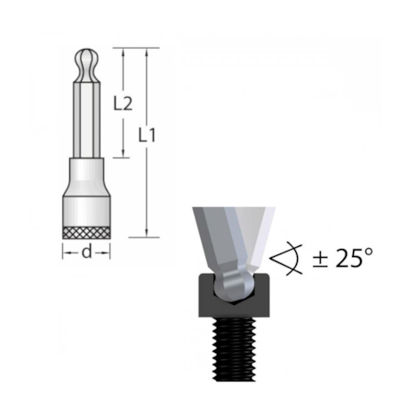 Soquete Hexagonal Abaulada Longa 12mm Encaixe 1/2