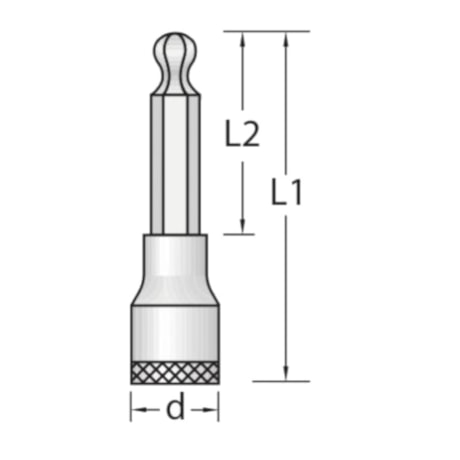 Soquete Hexagonal Abaulado 6mm com Encaixe 1/2