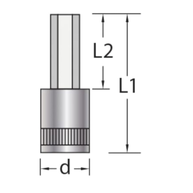 Soquete Hexagonal Longo 3mm com Encaixe 1/4