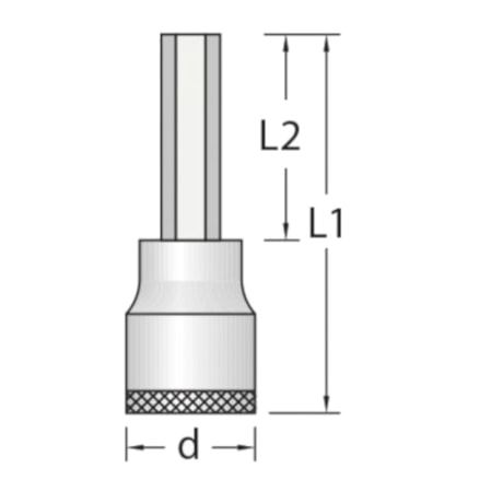 Soquete Hexagonal Longo 4mm com Encaixe 3/8