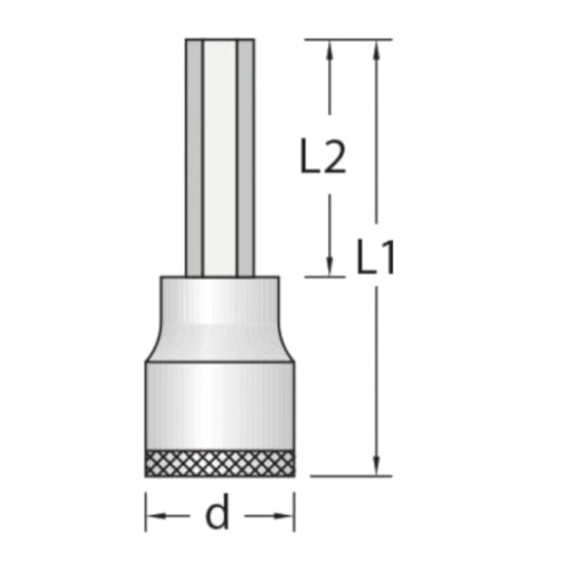 Soquete Hexagonal Longo 4mm com Encaixe 3/8
