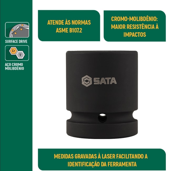 Soquete Impacto Sextavado 45mm Encaixe 1