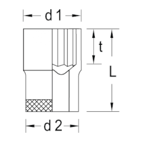 Soquete Multidentado 15mm 1/2