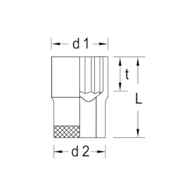 Soquete Multidentado 15mm 1/2