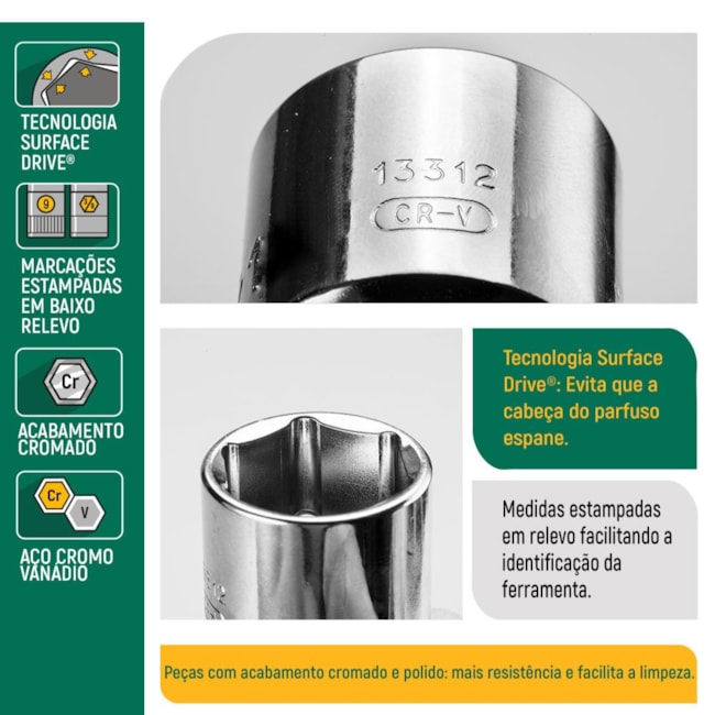 Soquete Sextavado 1.13/16