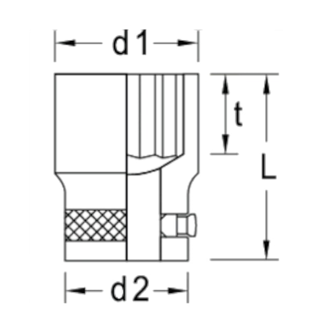 Soquete Sextavado 19 mm Encaixe 3/8