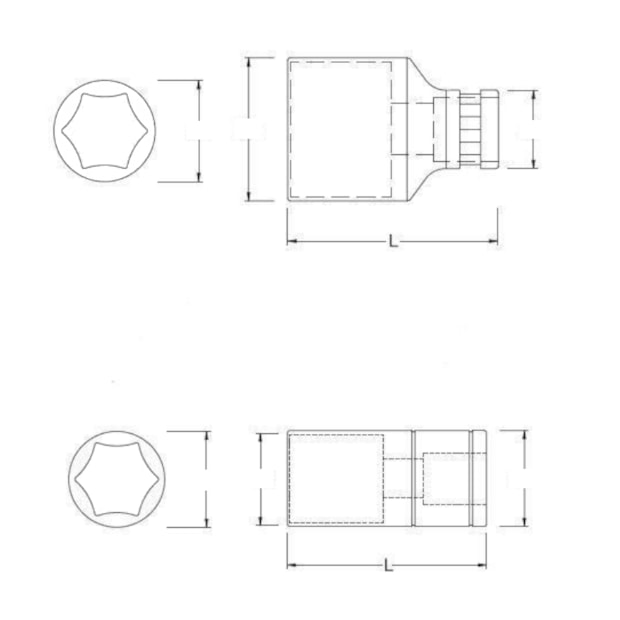 Soquete Sextavado 33MM Encx 3/4