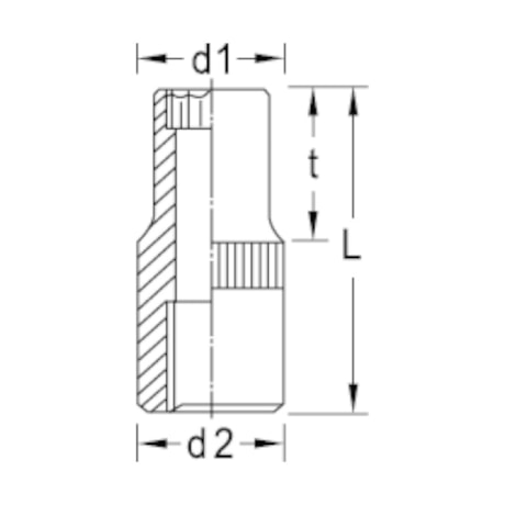 Soquete Sextavado 4 mm Encaixe 1/4