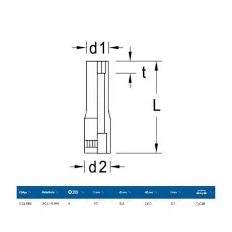 Soquete Sextavado 5mm Longo Encaixe 1/4