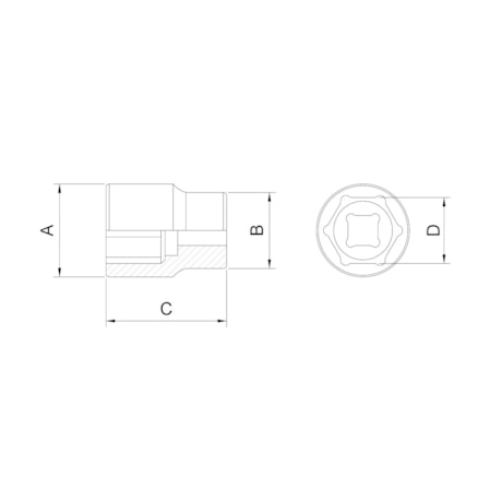 Soquete Sextavado 65mm 1