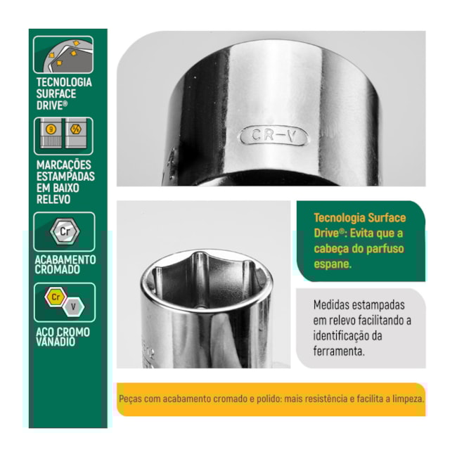 Soquete Sextavado 9/16