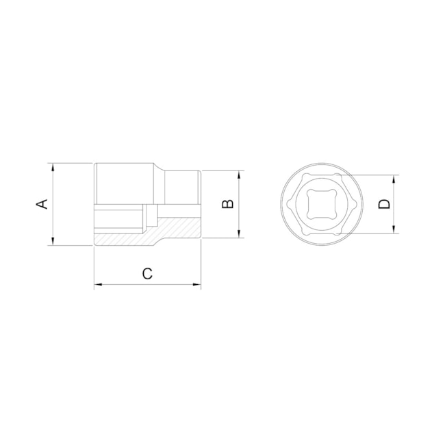 Soquete Sextavado com Encaixe 1