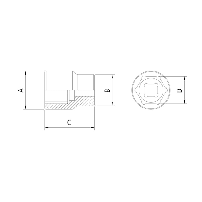 Soquete Sextavado com Encaixe 1/4'' 44806/101 TRAMONTINA PRO-f327ba9e-c927-4f0c-b731-d50bc41fafe2