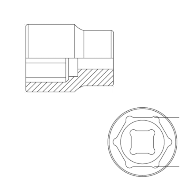 Soquete Sextavado de 13mm Encaixe 1/2