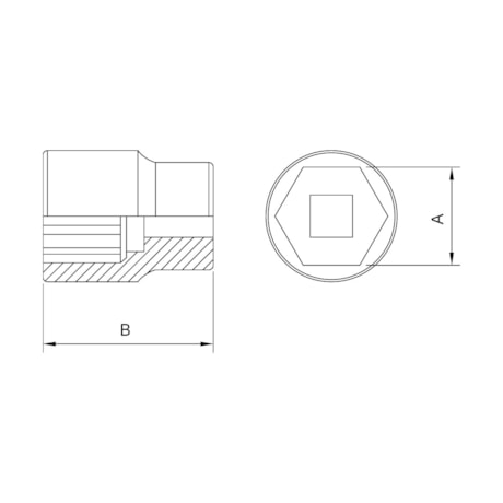 Soquete Sextavado em Cobre-Berílio 30 mm Antifaiscante Encaixe 3/4