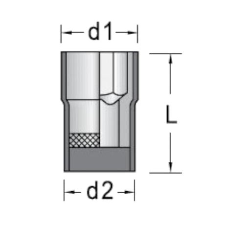 Soquete Sextavado Isolado 1000V 11 mm Encaixe 1/2