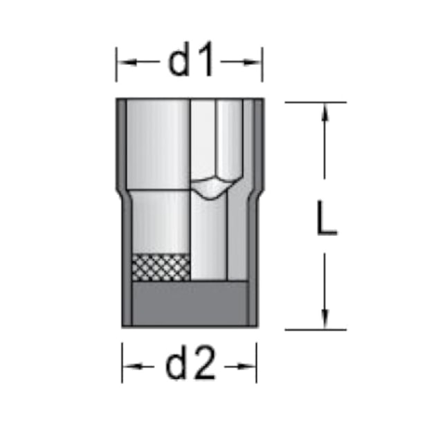 Soquete Sextavado Isolado 1000V 17 mm Encaixe 1/2