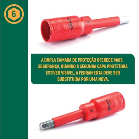 Soquete Sextavado Isolado 19mm Encaixe 1/2