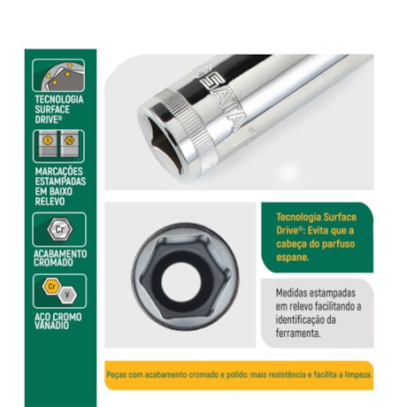 Soquete Sextavado Longo 1