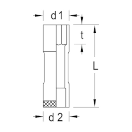 Soquete Sextavado Longo 22 mm Encaixe 1/2