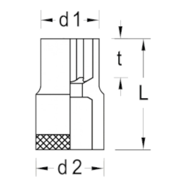 Soquete Torx Hexalobular E14 12,90 mm Encaixe 1/2