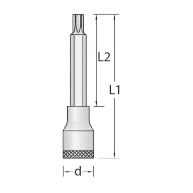 Soquete Torx Hexalobular Longo T30 3/8