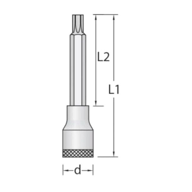 Soquete Torx Hexalobular Longo T70 1/2