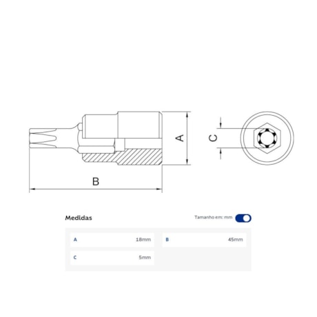 Soquete Torx T27 Encaixe 3/8