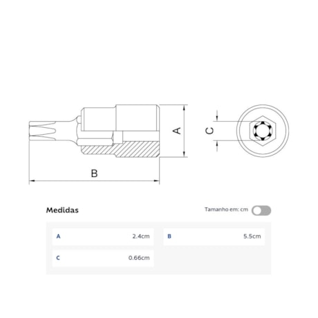 Soquete Torx T40 Encaixe 1/2