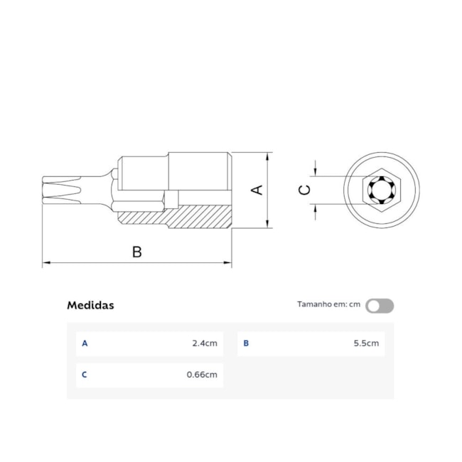 Soquete Torx T40 Encaixe 1/2