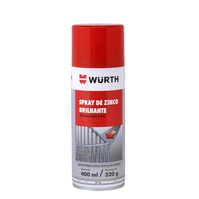 Spray de Zinco Brilhante Cinza 400ml 0893113013 WURTH-ac430fcb-4dc3-4e64-ac69-b4921e6150d0