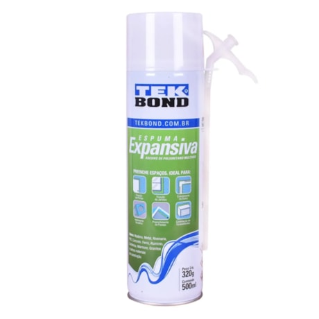 Spray Espuma Expansiva Poliuretano PU 500ml 21101005900 TEKBOND-0bbe7995-a974-42e2-9b59-1ddf90f80568