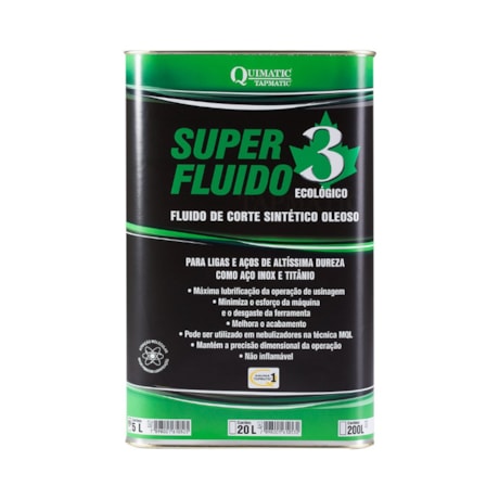 Super Fluido 3 para Corte de Metais de Elevada Dureza Biodegrádavel 5L NR 3-BIO TAPMATIC