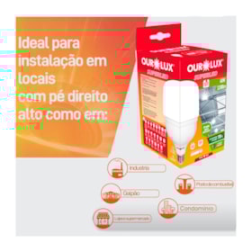 Superled Alta Potência Bulbo HO T 40W 6500K E27 Bivolt OUROLUX
