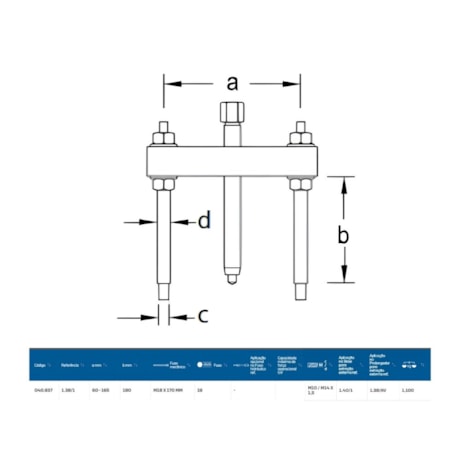 Suporte Extração Externa 60 a 165mm 230mm 1.38/1 GEDORE-171d4610-547d-4176-8ae7-ab6c230f0d97