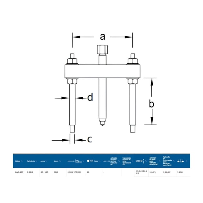 Suporte Extração Externa 60 a 165mm 230mm 1.38/1 GEDORE-b988eb3f-daa2-400b-bfeb-e2448659cd93