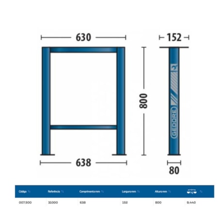 Suporte (Pé) para Bancada 31000 GEDORE-09346c17-5fce-4403-9de4-061dea5d0a3c