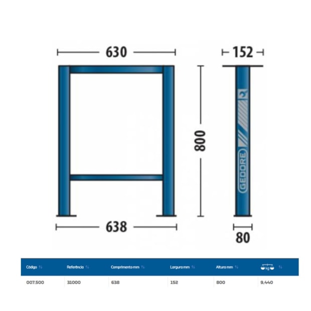 Suporte (Pé) para Bancada 31000 GEDORE-48c18e79-25bc-4072-bf20-d318317f1fb0