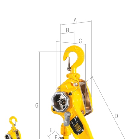 Talha com Alavanca 0,75 tonelada (0,75 tf) Elevação 3,0 m TA 375 6195075003 VONDER-60c51cf2-e8d1-4ff2-8853-290f3f3188d3