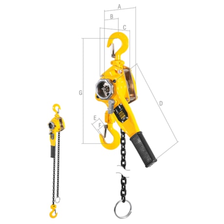Talha com Alavanca 0,75 tonelada (0,75 tf) Elevação 3,0 m TA 375 6195075003 VONDER-48fe8ecd-d9a0-4eba-9def-9f96c88c2a8b