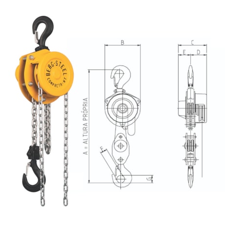 Talha Manual 1.000kg x 3metros COMPACTA NT BERG STEEL-3c8caf94-89a3-4e2e-8b48-8d537ba79965