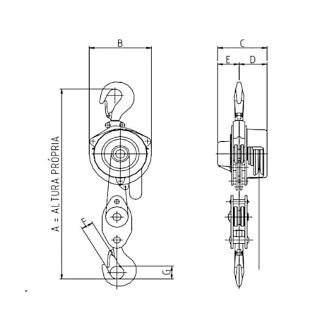 Talha Manual 1000Kg x 10 Metros COMPACTA NT BERG STEEL-293f0383-eb5d-4996-a36b-d875765bac4a