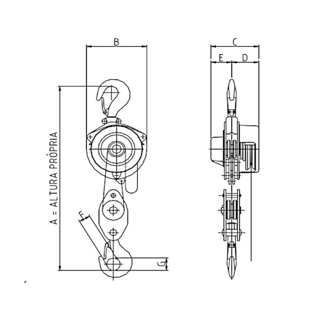 Talha Manual 1000Kg x 10 Metros COMPACTA NT BERG STEEL-09f53f63-d7b1-4a52-bb85-9aafafda8f9c