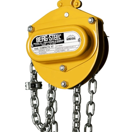 Talha Manual 1000kg x 5m COMPACTA NT BERG STEEL– Uso Profissional