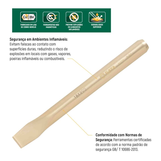 Talhadeira Mecânica Cobre-Berílio 18 x 200mm Antifaíscante ST31172 SATA-e0f99a71-d56d-4049-8482-f317a4b0e815