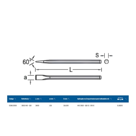 Talhadeira Octogonal com Empunhadura 23x300mm 352HS-22 GEDORE-9cf9b2e3-336f-4748-b485-ce7ba9649655
