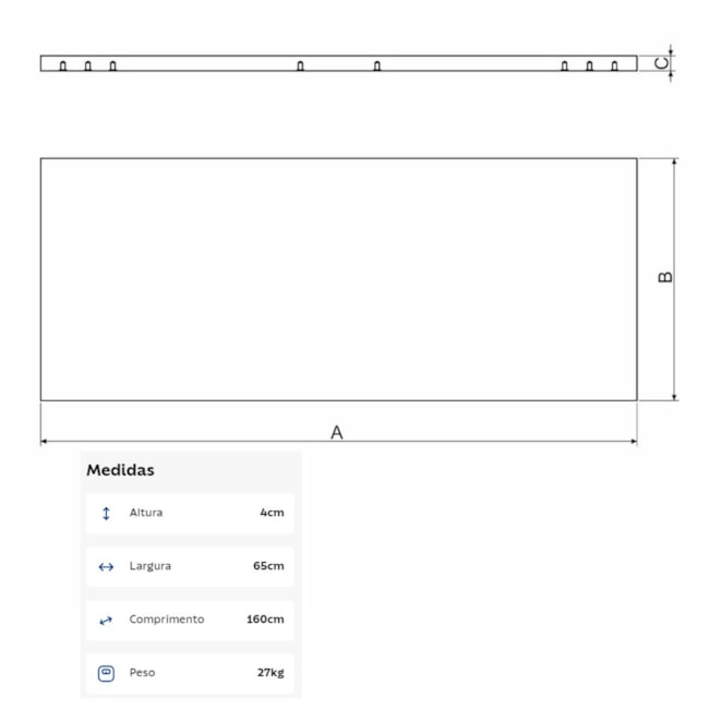 Tampo para Bancada em Pinus 1.6m 44954022 TRAMONTINA PRO-e4a46c42-b7af-4ab5-b515-9c7446cac3ee